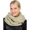 imageCC Womens Winter Cable Knit Sherpa Lined Warm Infinity Pullover ScarfBeige