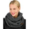 imageCC Womens Winter Cable Knit Sherpa Lined Warm Infinity Pullover ScarfDark Melange Grey