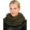 imageCC Womens Winter Cable Knit Sherpa Lined Warm Infinity Pullover ScarfDark Olive