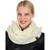 imageCC Womens Winter Cable Knit Sherpa Lined Warm Infinity Pullover ScarfIvory
