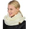 imageCC Womens Winter Cable Knit Sherpa Lined Warm Infinity Pullover ScarfIvory