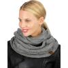 imageCC Womens Winter Cable Knit Sherpa Lined Warm Infinity Pullover ScarfLight Melange Grey