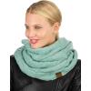 imageCC Womens Winter Cable Knit Sherpa Lined Warm Infinity Pullover ScarfMint