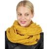 imageCC Womens Winter Cable Knit Sherpa Lined Warm Infinity Pullover ScarfMustard