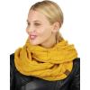 imageCC Womens Winter Cable Knit Sherpa Lined Warm Infinity Pullover ScarfMustard