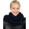 imageCC Womens Winter Cable Knit Sherpa Lined Warm Infinity Pullover ScarfNavy
