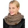 imageCC Womens Winter Cable Knit Sherpa Lined Warm Infinity Pullover ScarfTaupe