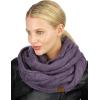 imageCC Womens Winter Cable Knit Sherpa Lined Warm Infinity Pullover ScarfViolet