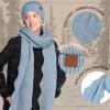 imageCC Womens Winter Knit Beanie Hat and Scarf Set Chevron Pattern Warm Cozy AccessoriesBeige