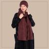 imageCC Womens Winter Knit Beanie Hat and Scarf Set Chevron Pattern Warm Cozy AccessoriesBerry