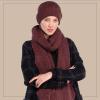 imageCC Womens Winter Knit Beanie Hat and Scarf Set Chevron Pattern Warm Cozy AccessoriesBerry