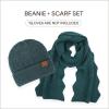 imageCC Womens Winter Knit Beanie Hat and Scarf Set Chevron Pattern Warm Cozy AccessoriesDeep Pine