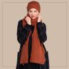imageCC Womens Winter Knit Beanie Hat and Scarf Set Chevron Pattern Warm Cozy AccessoriesRust