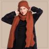 imageCC Womens Winter Knit Beanie Hat and Scarf Set Chevron Pattern Warm Cozy AccessoriesRust