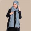 imageCC Womens Winter Knit Beanie Hat and Scarf Set Chevron Pattern Warm Cozy AccessoriesSteel Blue