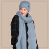 imageCC Womens Winter Knit Beanie Hat and Scarf Set Chevron Pattern Warm Cozy AccessoriesSteel Blue