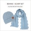 imageCC Womens Winter Knit Beanie Hat and Scarf Set Chevron Pattern Warm Cozy AccessoriesSteel Blue