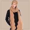 imageCC Womens Winter Knit Beanie Hat and Scarf Set Chevron Pattern Warm Cozy AccessoriesTaupe