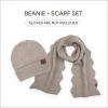 imageCC Womens Winter Knit Beanie Hat and Scarf Set Chevron Pattern Warm Cozy AccessoriesWarm Grey