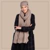 imageCC Womens Winter Knit Beanie Hat and Scarf Set Chevron Pattern Warm Cozy AccessoriesWarm Grey