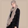 imageCC Womens Winter Knit Beanie Hat and Scarf Set Chevron Pattern Warm Cozy AccessoriesWarm Grey