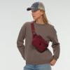imageCC Zipper Fanny Pack For Women Unisex  Daily Waist Crossbody Belt bag With Adjustable Strap BurgundyBurgundy