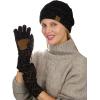 imageUnisex Soft Stretch Cable Knit Beanie and AntiSlip Touchscreen Gloves 2 Pc SetConfetti Black