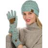 imageUnisex Soft Stretch Cable Knit Beanie and AntiSlip Touchscreen Gloves 2 Pc SetConfetti Mint