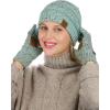 imageUnisex Soft Stretch Cable Knit Beanie and AntiSlip Touchscreen Gloves 2 Pc SetConfetti Mint