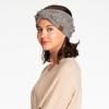 imageWinter CC Confetti Warm Fuzzy Fleece Lined Thick Knit Headband Headwrap Hat Cap2ply Handmade Bobble Gray Mix