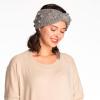 imageWinter CC Confetti Warm Fuzzy Fleece Lined Thick Knit Headband Headwrap Hat Cap2ply Handmade Bobble Gray Mix