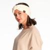 imageWinter CC Confetti Warm Fuzzy Fleece Lined Thick Knit Headband Headwrap Hat Cap2ply Handmade Bobble Ivory