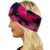 imageWinter CC Confetti Warm Fuzzy Fleece Lined Thick Knit Headband Headwrap Hat Cap2ply Tie Dye BlackHot Pink