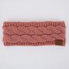 imageWinter CC Confetti Warm Fuzzy Fleece Lined Thick Knit Headband Headwrap Hat CapSolid Mauve