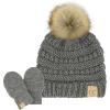 Faux Fur Pom Light Melange Gray