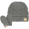 imageCC Babies Winter Cable Knit Beanie and Fuzzy Lined Mitten SetLight Melange Gray