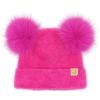 imageCC Baby Pom Pom Multicolored Beanie for Boys Girls Comfortable Soft Warm Infant Baby Knit Skully HatChenille Hot Pink