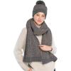 imageCC Cable Knit Beanie and Scarf Set Colorful Confetti Pattern Winter AccessoriesDk Mel Grey