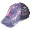 imageCC Childrens Kids Girls Criss Cross High Bun Adjustable Mesh Trucker Baseball CapTie Dye Navy