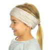imageCC Childrens Kids Winter Warm Cable Knit Fuzzy Lined Ear Warmer HeadbandBeige