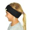 imageCC Childrens Kids Winter Warm Cable Knit Fuzzy Lined Ear Warmer HeadbandBlackSilver