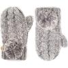 imageCC Colorful Knit Childrens Mittens  Cozy with Pom Pom Accent2 Tone  Grey