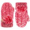 imageCC Colorful Knit Childrens Mittens  Cozy with Pom Pom Accent2 Tone  Hot Pink