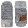 imageCC Colorful Ribbed Knit Childrens Mittens  Warm Soft ampamp Cozy Winter GlovesLt Mel Grey
