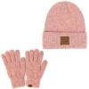 imageCC Eco Friendly Unisex Classic Warm Winter Beanie and Touchscreen Glove SetHeather Bubble Berry