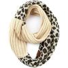 imageCC Exclusives Solid Color Ribbed Infinity Scarf with Leopard Pattern Cuff SF80 Beige