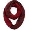 imageCC Exclusives Solid Color Ribbed Infinity Scarf with Leopard Pattern Cuff SF80 Burgundy