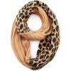 imageCC Exclusives Solid Color Ribbed Infinity Scarf with Leopard Pattern Cuff SF80 Camel