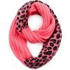 imageCC Exclusives Solid Color Ribbed Infinity Scarf with Leopard Pattern Cuff SF80 New Candy Pink