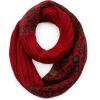 imageCC Exclusives Solid Color Ribbed Infinity Scarf with Leopard Pattern Cuff SF80 Red